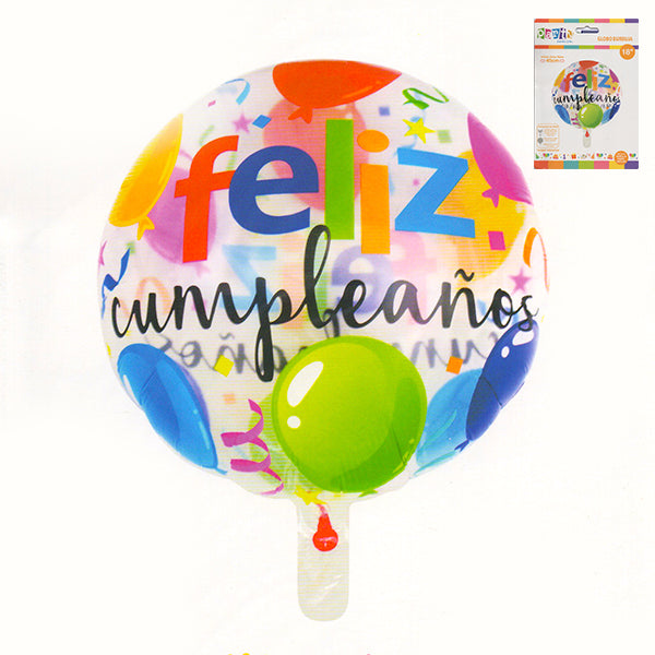 Globo Mylar '18 Feliz Cumpleaños' – Colores Brillantes, Decoración Fiesta Que Dura