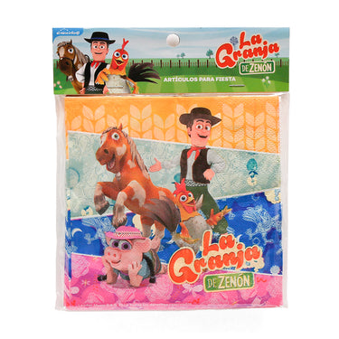 🐔 Servilleta Cotillón La Granja de Zenón - 4 Caras (12 unidades)