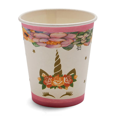 🦄 Vaso Unicornio Flor - 6 unidades