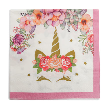 🦄 Servilletas Unicornio Flor