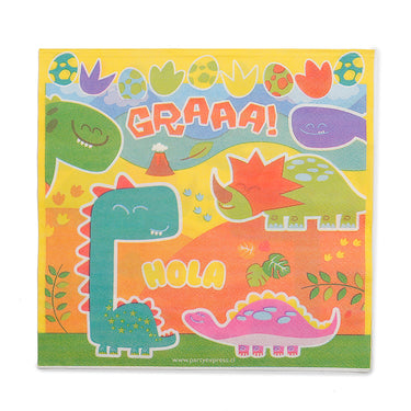 🦕 Servilleta Dinosaurio 4 Caras - 12 Unidades