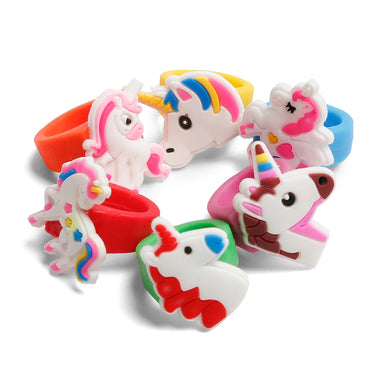 🦄 Chiche Anillos Goma Unicornio - 6 Unidades