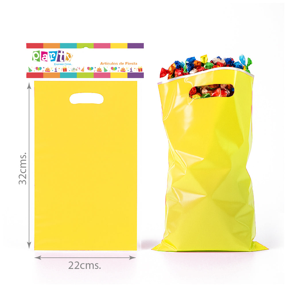 🍬 Bolsa de Dulces Perlada Grande – Pack de 10 Unidades - amarillo