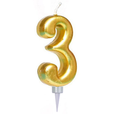 Vela Numeral Metal Gigante # 3