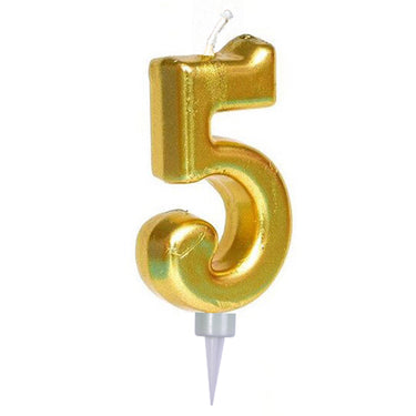 Vela Numeral Metal Gigante # 5