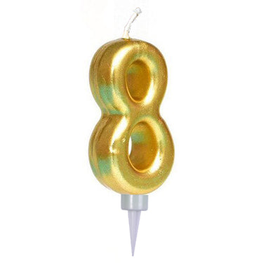 Vela Numeral Metal Gigante # 8