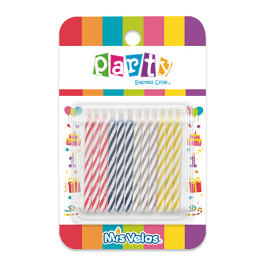 Vela Espiral 5 Cm   24 Unidades