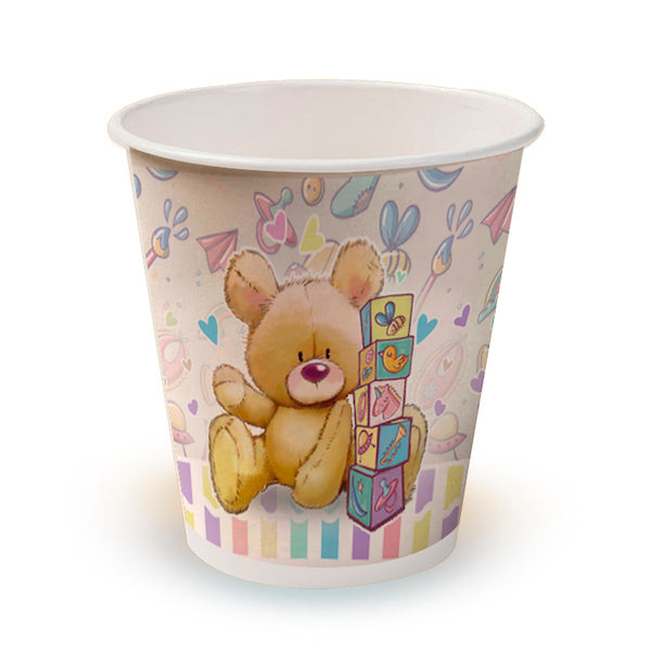 VASO POLIPAPEL BABY SHOWER OSITO   6 UNIDADES