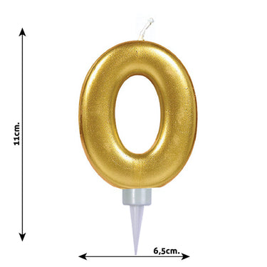 Vela Numeral Metal Gigante # 0