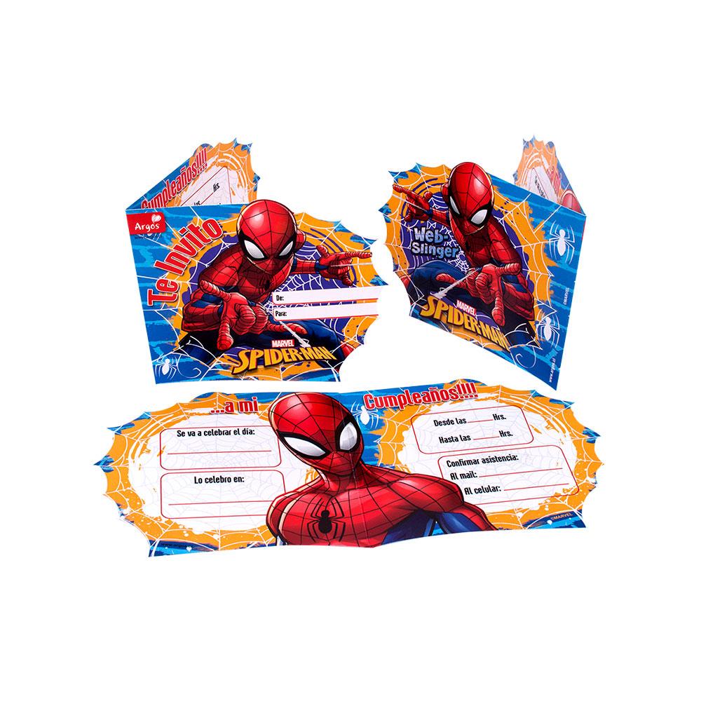 TARJETA INVITACION SPIDERMAN   6 UNIDADES