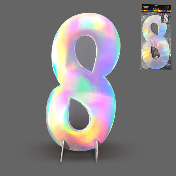 NUMERO  IRIDISCENTE 8    28CM