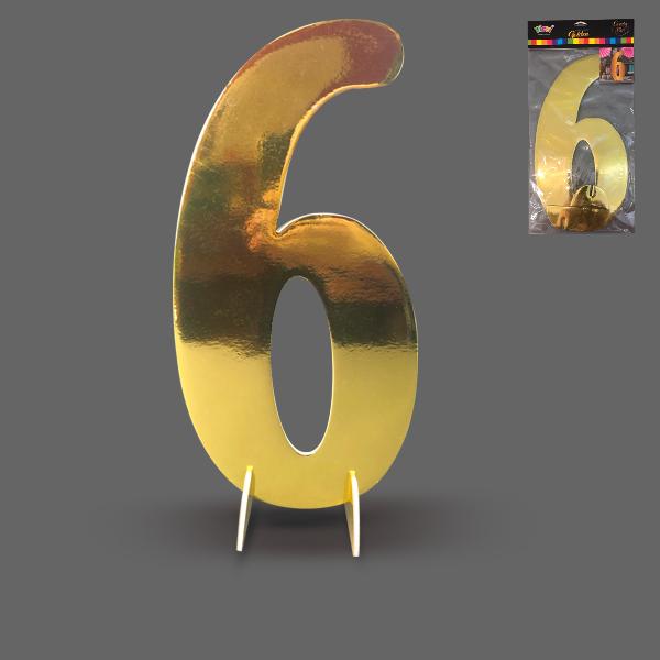 NUMERO  DORADO 6    28CM