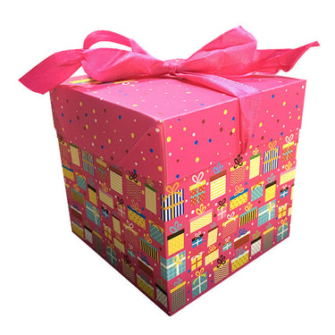 Caja Plegable Regalo Fucsia Grande 22X22X22