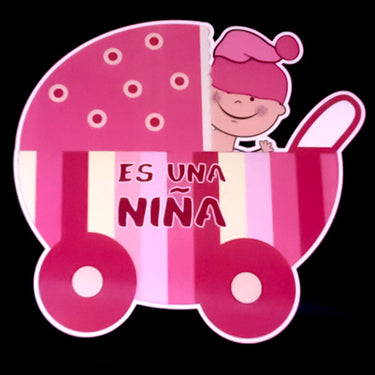 Poster Led Baby Shower Rosado