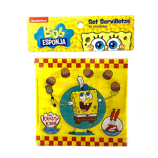 SERVILLETA BOB ESPONJA   10 UNIDADES