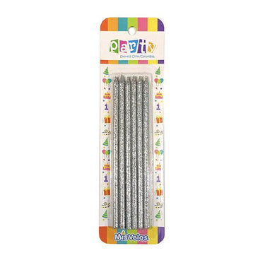 Velon Glitter Plateado 14 Cm