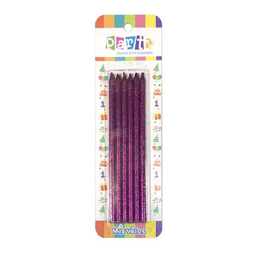 Velon Glitter Morado 14 Cm