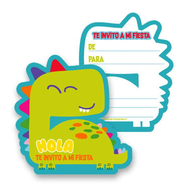 Tarjeta Invitacion Dinosaurio 6 Unidades