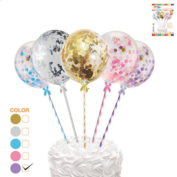 ADORNO TORTA 5 GLOBOS·#5 FUCSIA