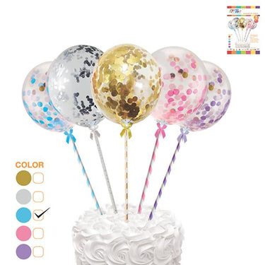 Adorno Torta 5 Globos Colores