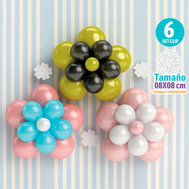 Clip Flores Para Globos 6 Unidades