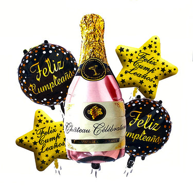 Globo Mylar Botella Ch F.C. 5 Piezas