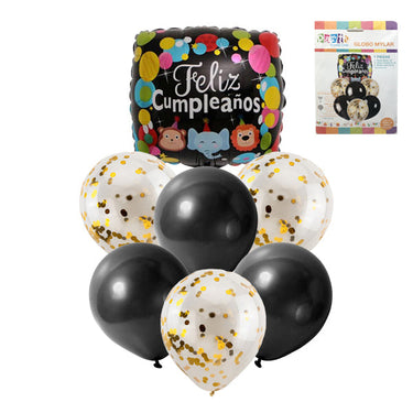 Globo Latex/Mylar F.C. Cuadrado 7 Piezas