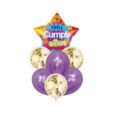 Globo Mylar/Latex "Feliz Cumpleaños" Estrella