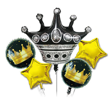 Globo Mylar Corona Negra 5 Piezas