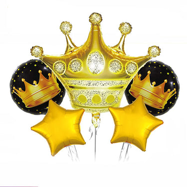Globo Mylar Corona Dorado 5 Piezas