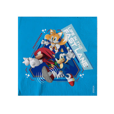 Servilletas 4 Caras Sonic 12 Unidades