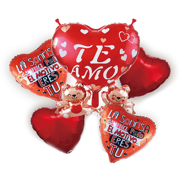 GLOBO MYLAR CORAZON   5 PIEZAS