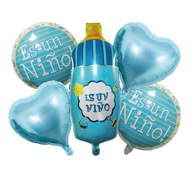 Globo Mylar Baby Shower Niño Biberon 5 Piezas