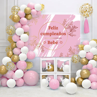 Arco Globos Organicos Baby Shower Rosado 57 Piezas