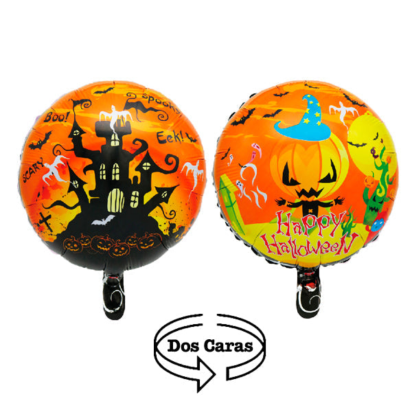 GLOBO MYLAR 18" HALLOWEEN CASTILLO/CALABAZA