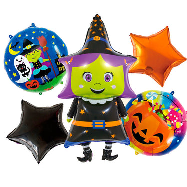 Globo Mylar Brujita 5 Piezas
