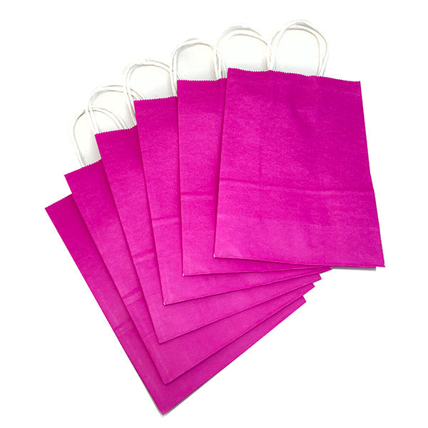 BOLSA PAPEL 15x22x8cm FUCSIA   6 UNIDADES
