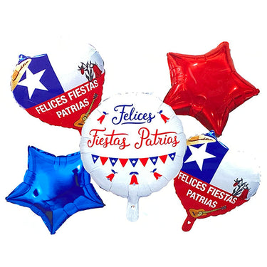 Globo Metalico 18" Felices Fiestas 5 Piezas
