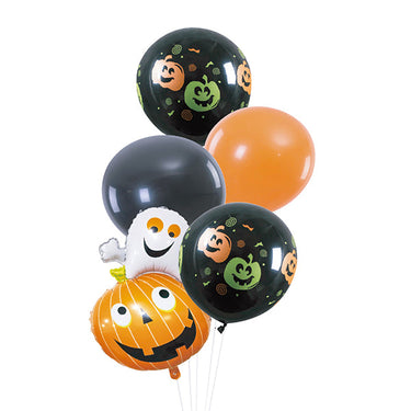 Globo Mylar/Latex Calabaza/Fantasma 5 Piezas