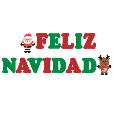 Banner Letras Feliz Navidad 24 X 17 Cms 2.5 Mts