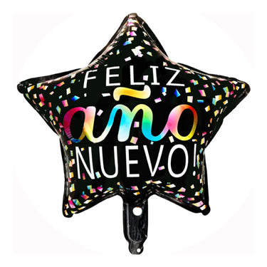 Globo Mylar Estrella 18" Feliz Año Nuevo Multicolor