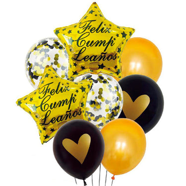 Globo Latex/Mylar Feliz Cumpleaños 8 Piezas