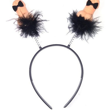 Br. Cintillo Pene Fluffy Negro Corbatin
