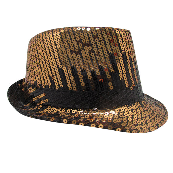 SOMBRERO GUAPO LENTEJUELA PIANO DORADO