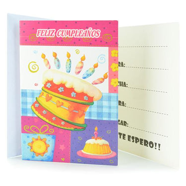 Tarjeta De Invitacion Torta 6 Unidades