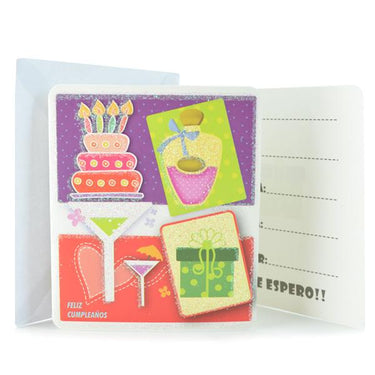 Tarjeta De Invitacion Torta Regalo 6 Unidades