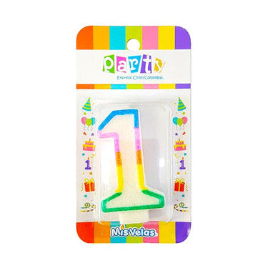 Vela Numeral Glitter N 1