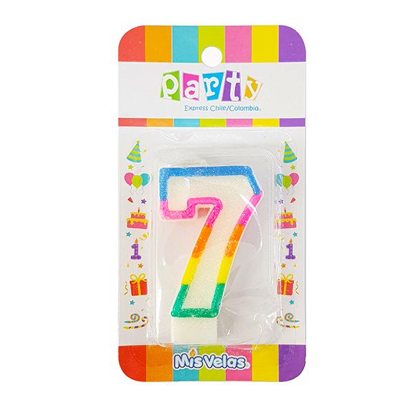 VELA NUMERAL GLITTER Nº 7