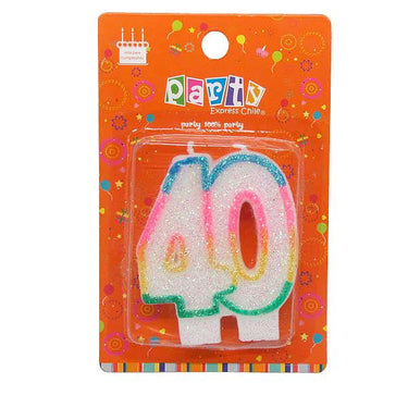 Vela Numeral Glitter N 40