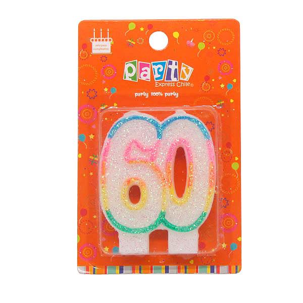 VELA NUMERAL GLITTER  Nº  60